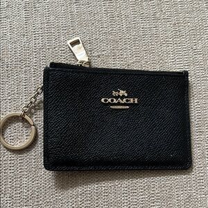 Coach Black Leather Keychain Pouch